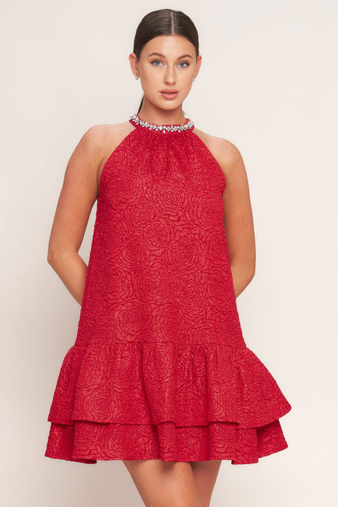 sparkle-swirl-woven-mini-dress Flying Tomato - Sophia's StyleDRESSES-1